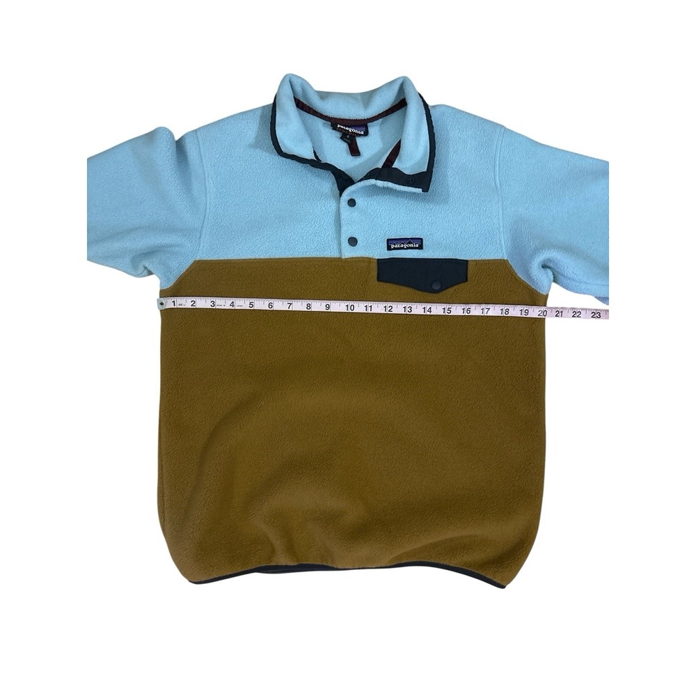 Patagonia Synchilla Snap-T Pullover WOMENS MEDIUM Blue Brown - Picture 7 of 8